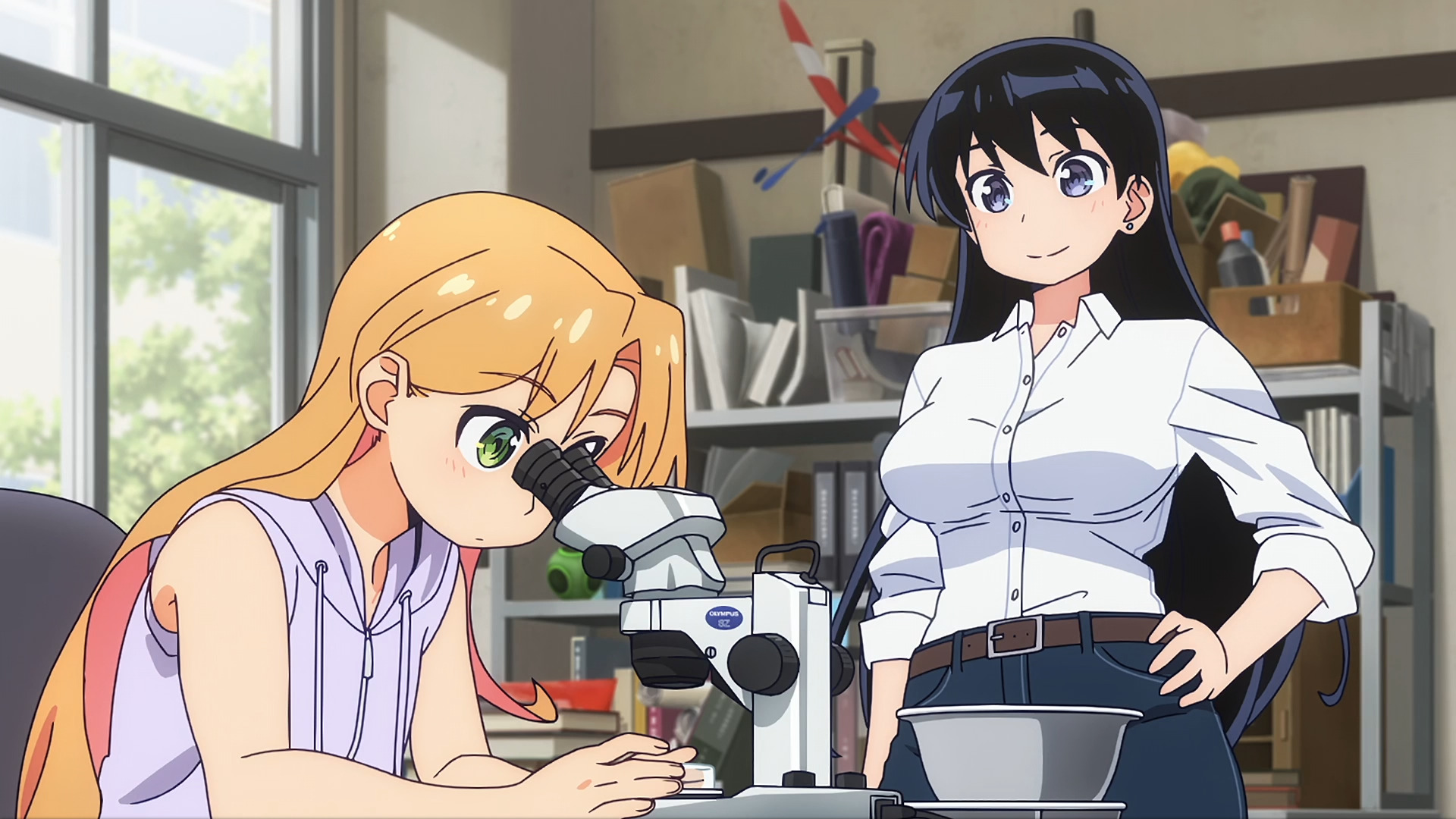 Ruri looks for sapphire in a sand sample (episode 4)